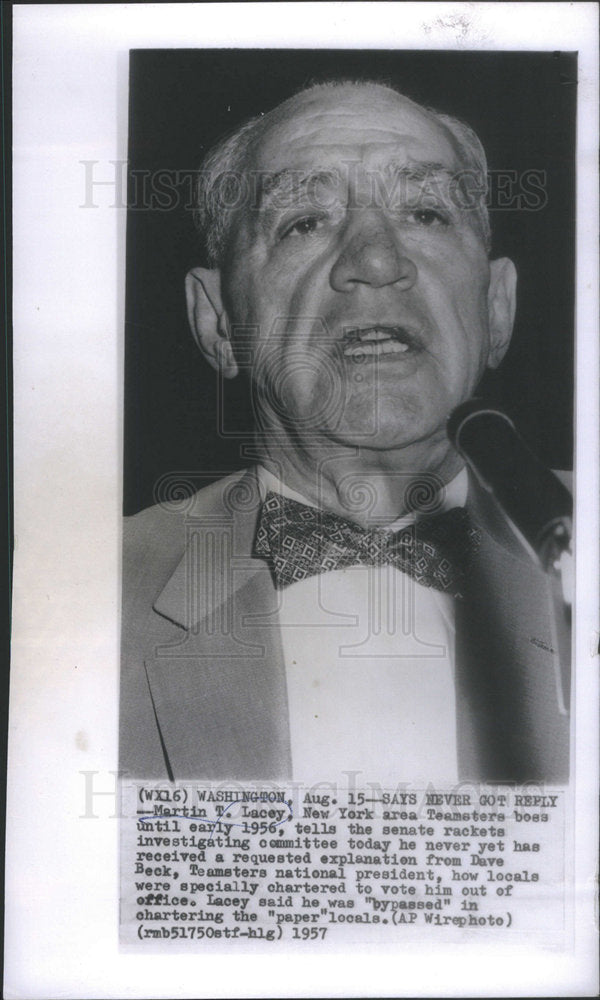 1957 Martin T Lacey,New York area Teamsters boss-Historic Images