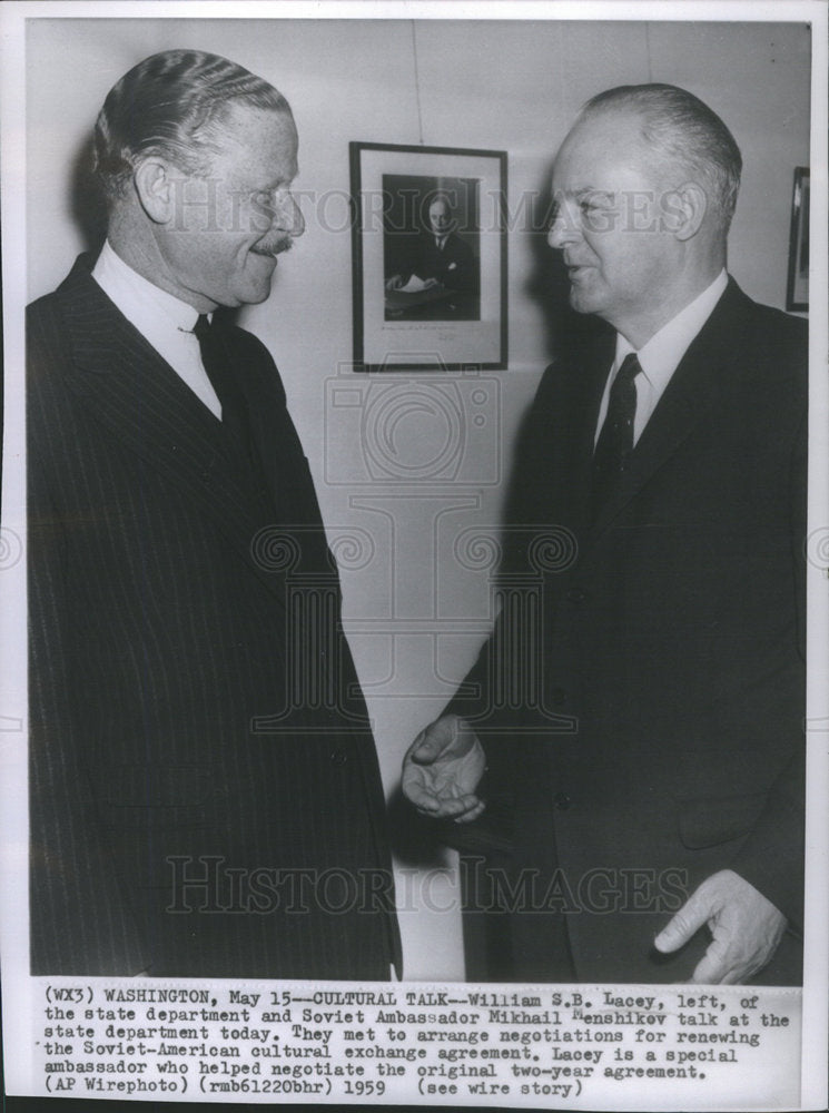 1959 William Lacey State Department Soviet Mikhail Menshikov - Historic Images
