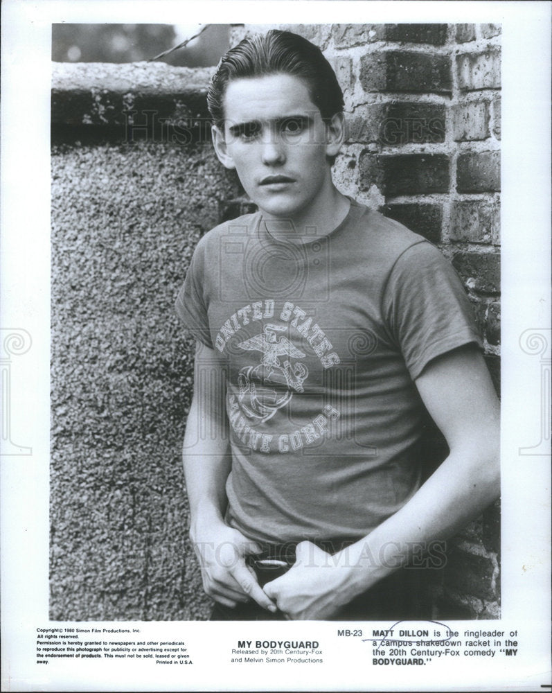 1980 Press Photo Matt Dillon Stars In My Bodyguard - Historic Images