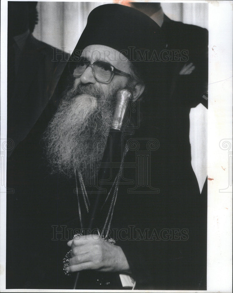 1990 Press Photo Eastern Orthodox Patriarch Dimitrios I Hollywood House Chicago - Historic Images