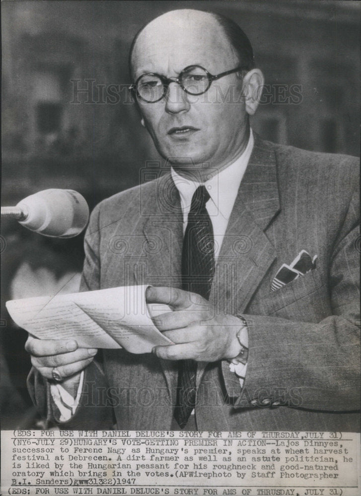 1947 Press Photo La Jos dinnyes Hungary - Historic Images