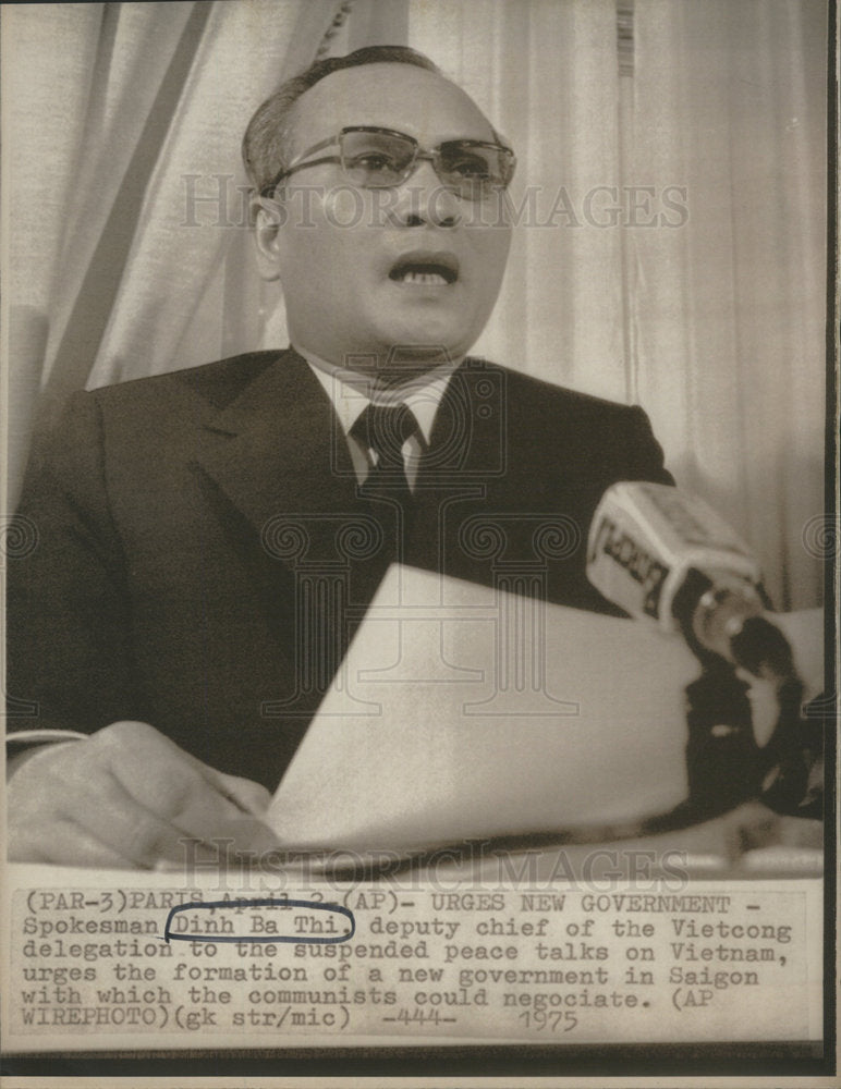 1975 Spokesman,Dinh Ba Thi-Historic Images