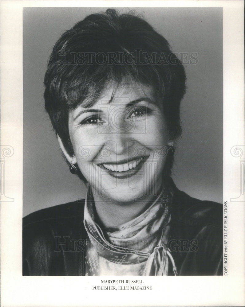 1987 Press Photo MARYBETH RUSSELL AMERICAN ELLIE PUBLISHER - Historic Images