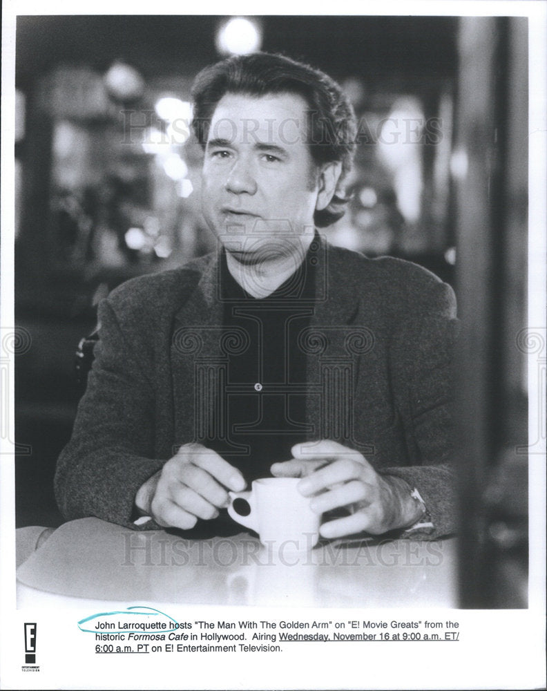 Copy Press Photo John Larroquette Promotes The Man With The Golden Arm On E! - Historic Images