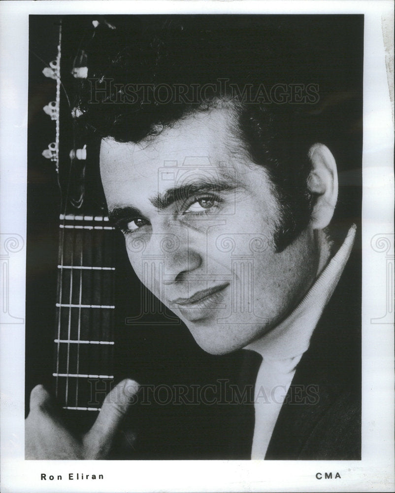 1968 Israeli Singer Eliran Holding Guitar Portrait  - Historic Images