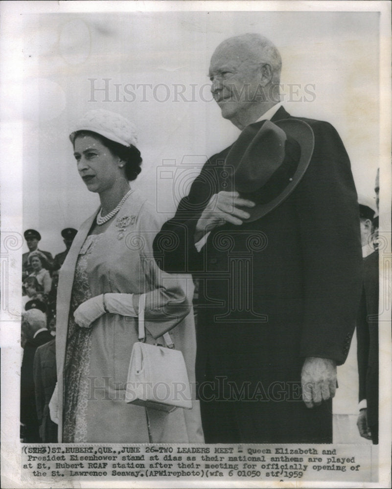 1959 Press Photo Queen Elizabeth President Eisenhower - Historic Images