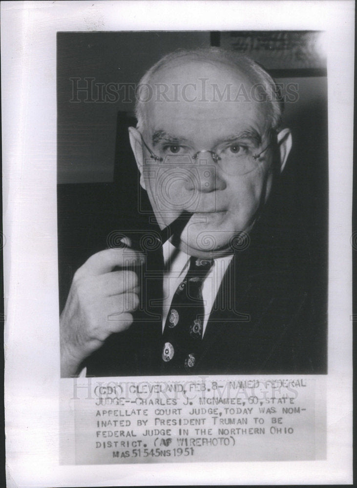 1951 Federal Judge Charles J. McNamee Nominated By Truman - Historic Images