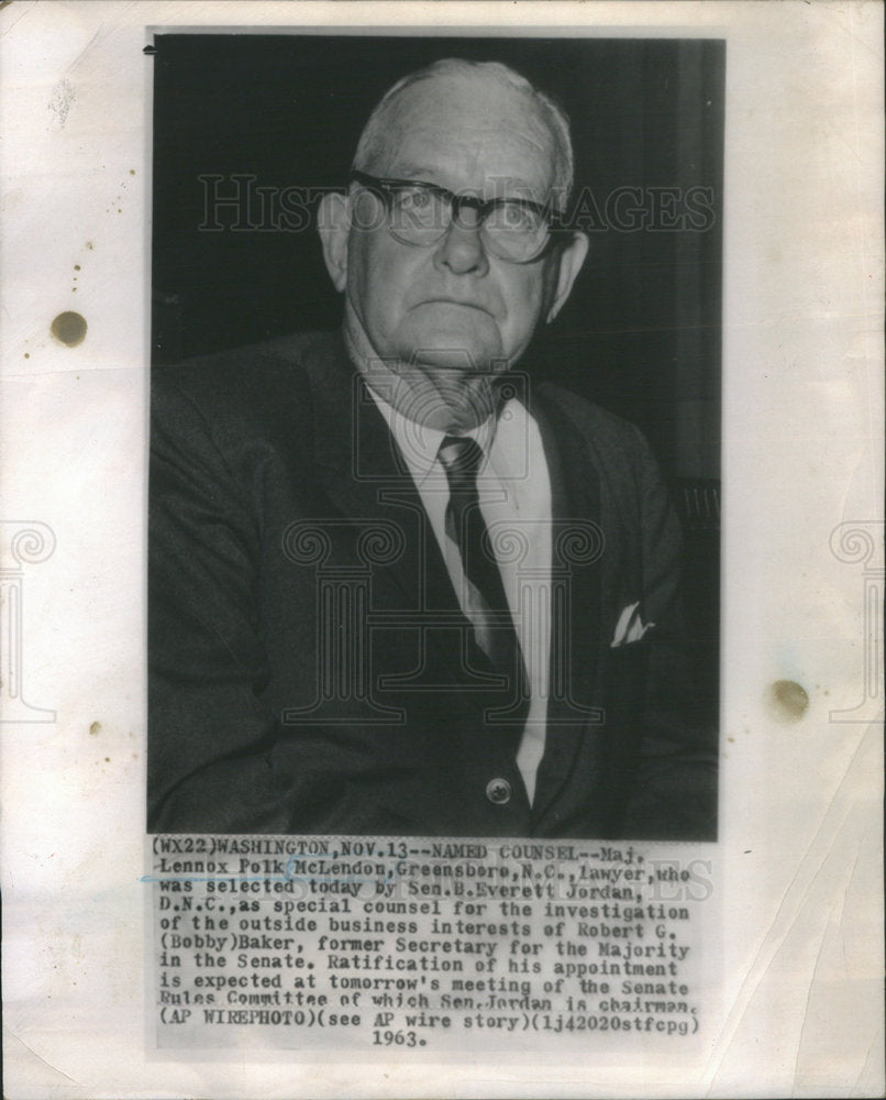 1963 Press Photo Maj. Lennox Polk mcLendon - Historic Images