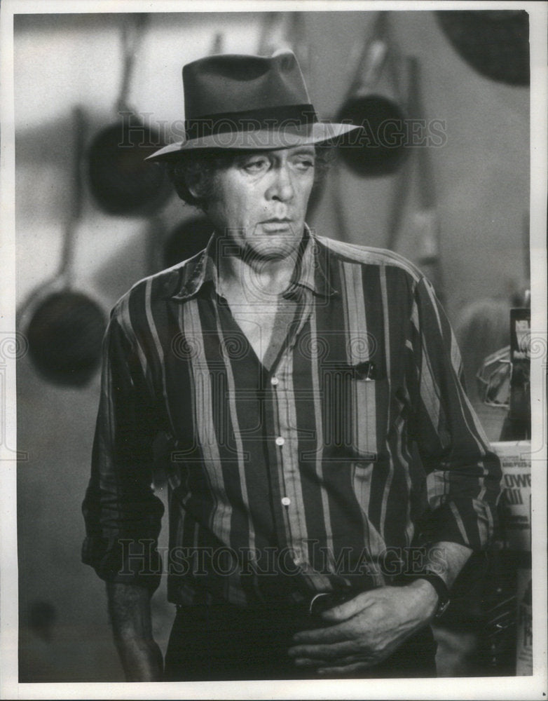 1977 Press Photo Rafferty Series Actor McGoohan Wearing Striped Shirt - Historic Images