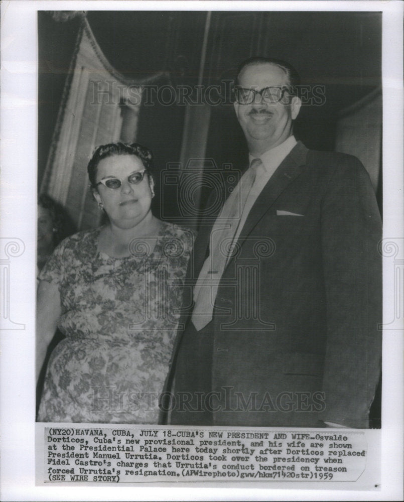 1959 Osvaldo Dorticos President of Cuba - Historic Images