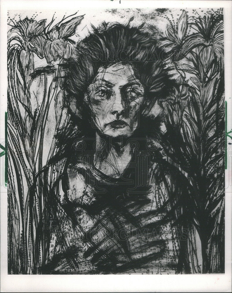 1983 Press Photo Jim Dine's" Nancy Outside In July: Among French Plants". - Historic Images