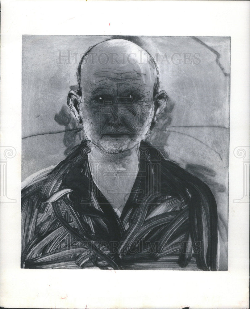 1981 Press Photo Jim Dine Self Portrait Art Institute Chicago - Historic Images