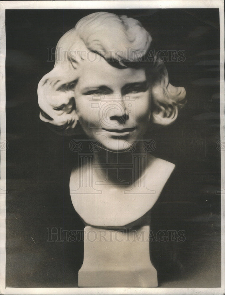 1937 Bust Princess Elizabeth Professor Sigmond Kisfaludi Strobel - Historic Images