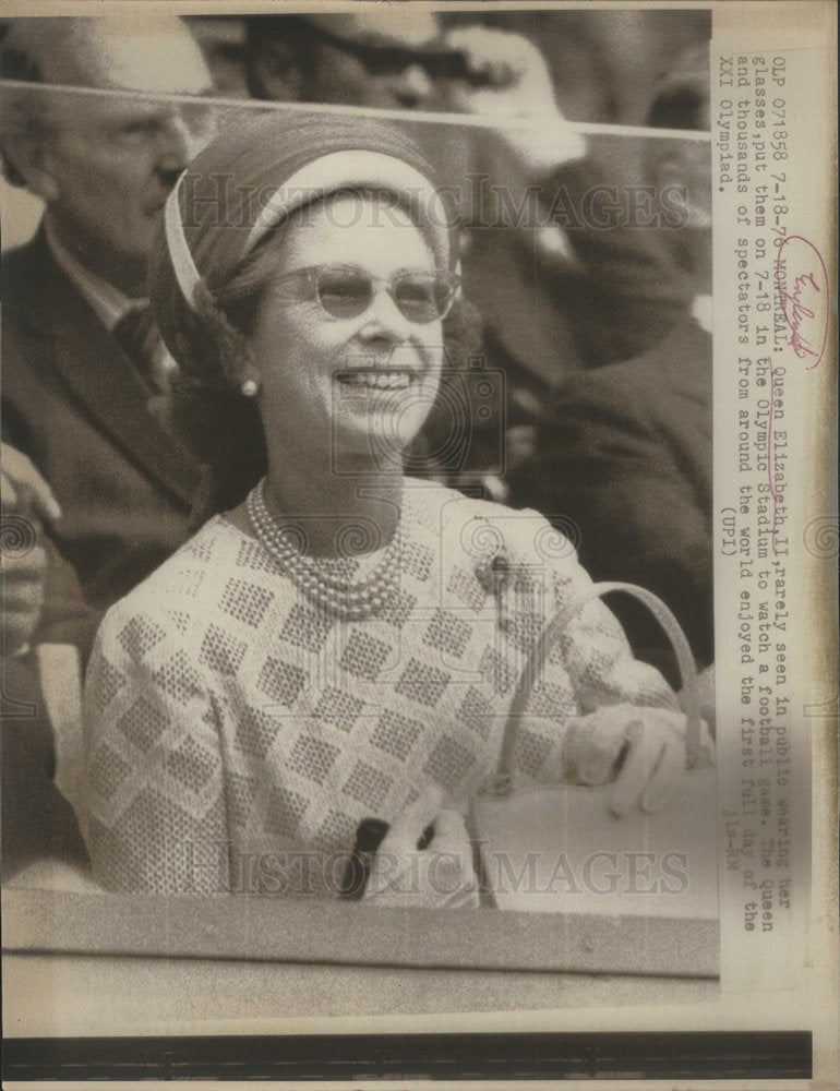 1976 Queen Elizabeth II/England/Olympic Stadium/Football - Historic Images