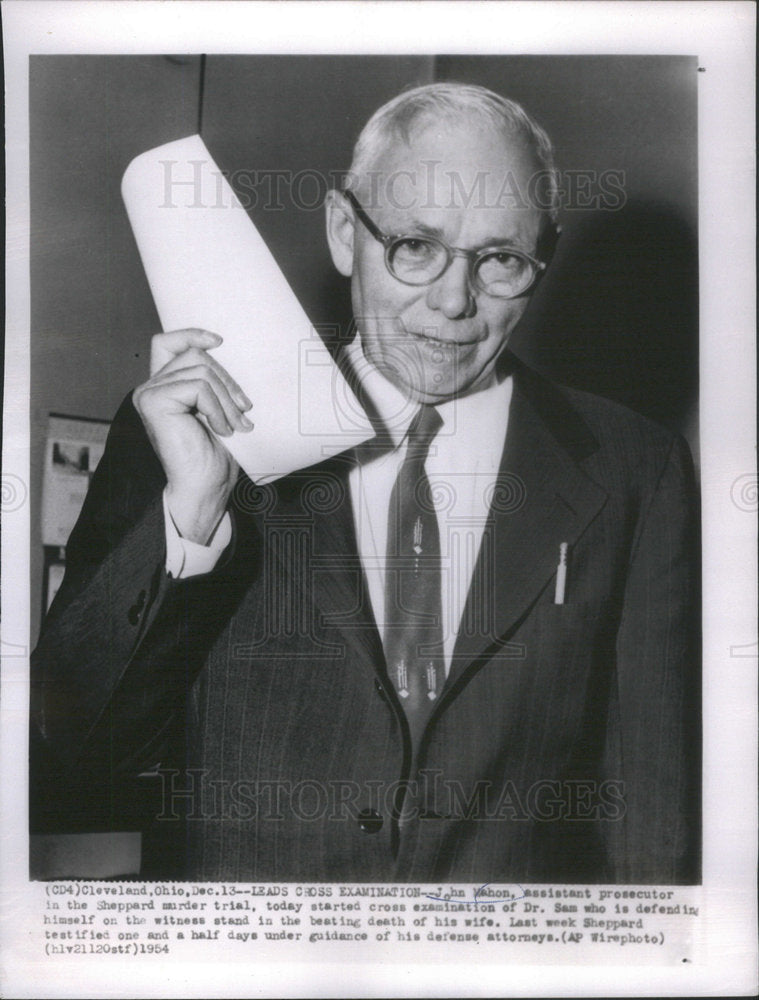 1954 Press Photo John Mahon Sheppard Murder Trial - Historic Images