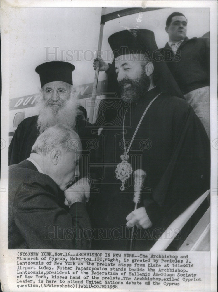 1958 The Archbishop and Ethnarch of Cyprus Makarios III - Historic Images