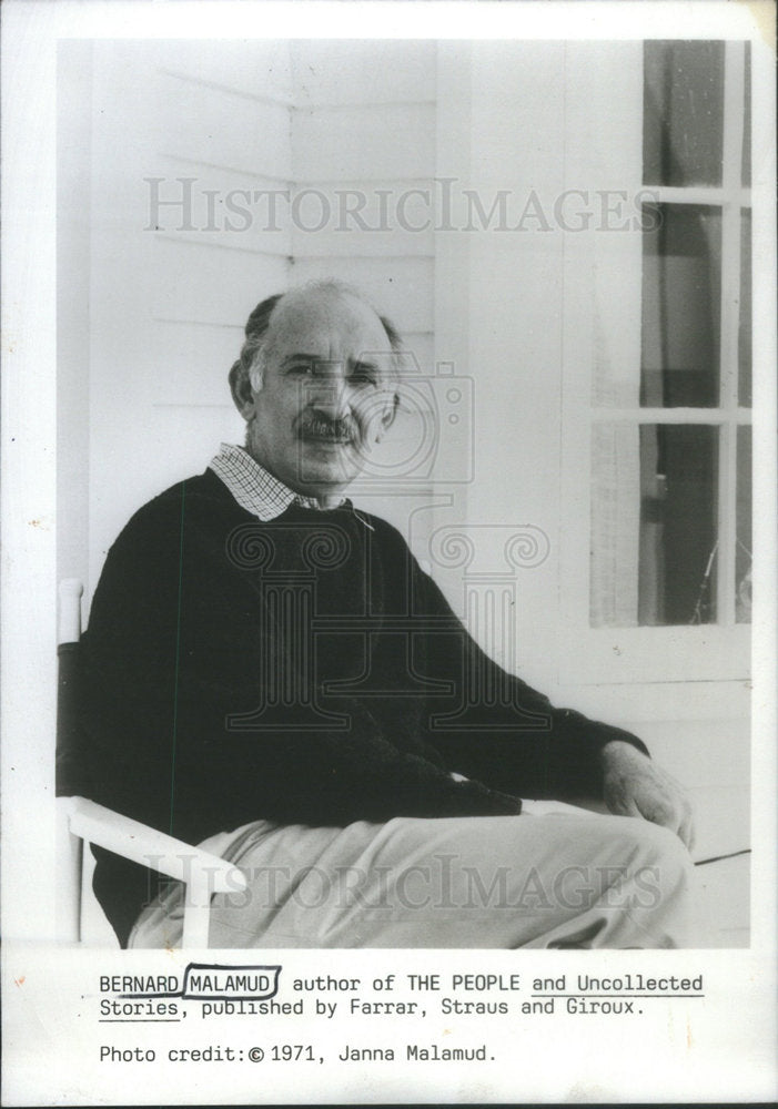 1989 Press Photo Bernard Malamud/Jewish Author/Novels/Pulitzer Prize - Historic Images