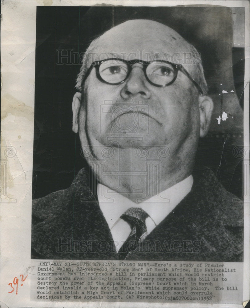 1953 Premier Daniel Malan "Strong Man" Of South Afria-Historic Images