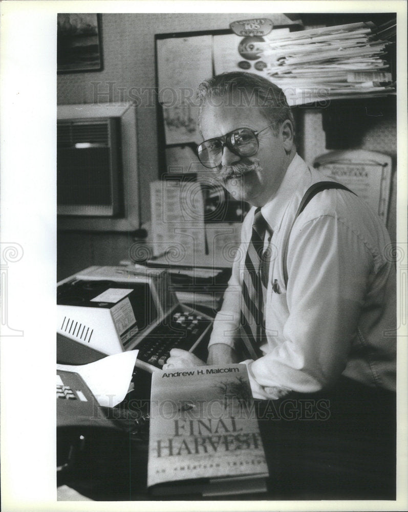 Press Photo Andrew Malcolm Author Final Harvest - Historic Images