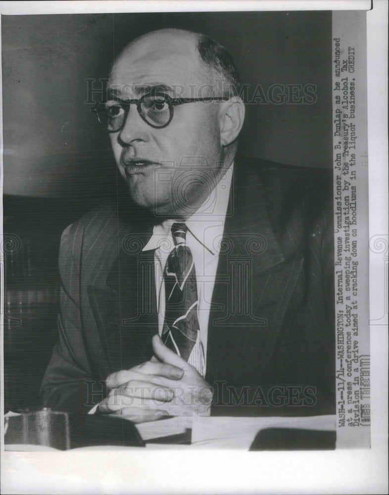 Press Photo Internal Revenue Commissioner John B. Dunlap - Historic Images