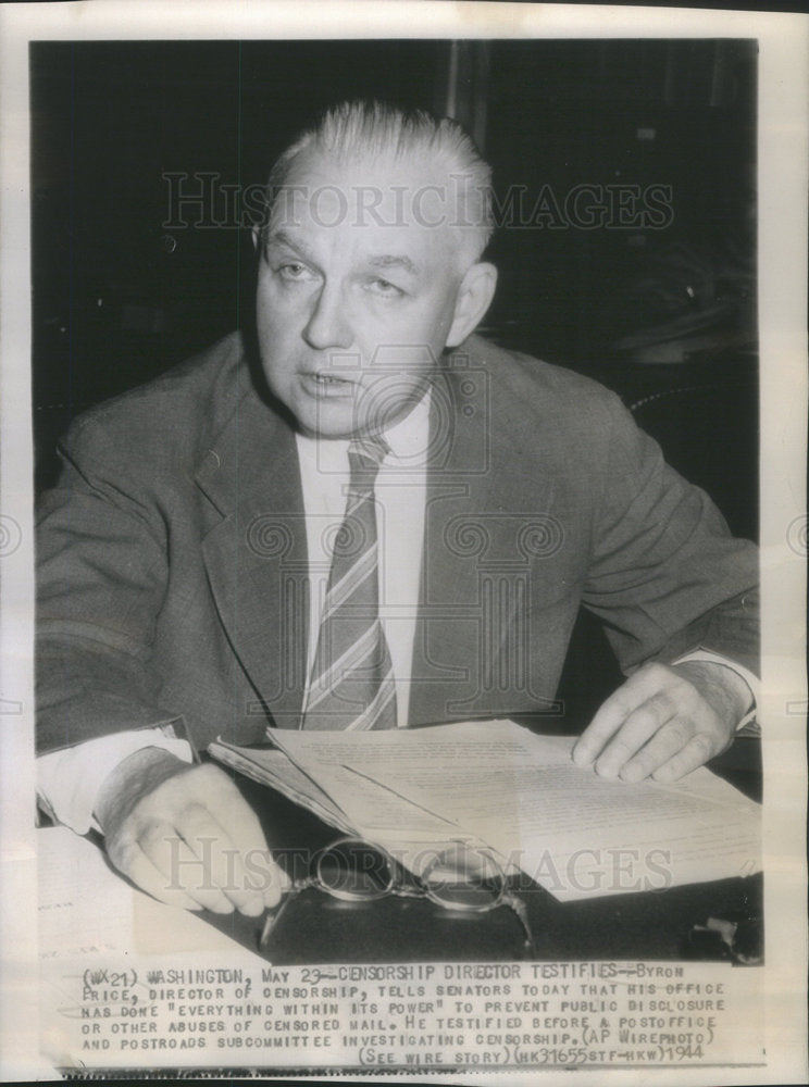 1944 Press Photo Byron Price Censorship Director - Historic Images