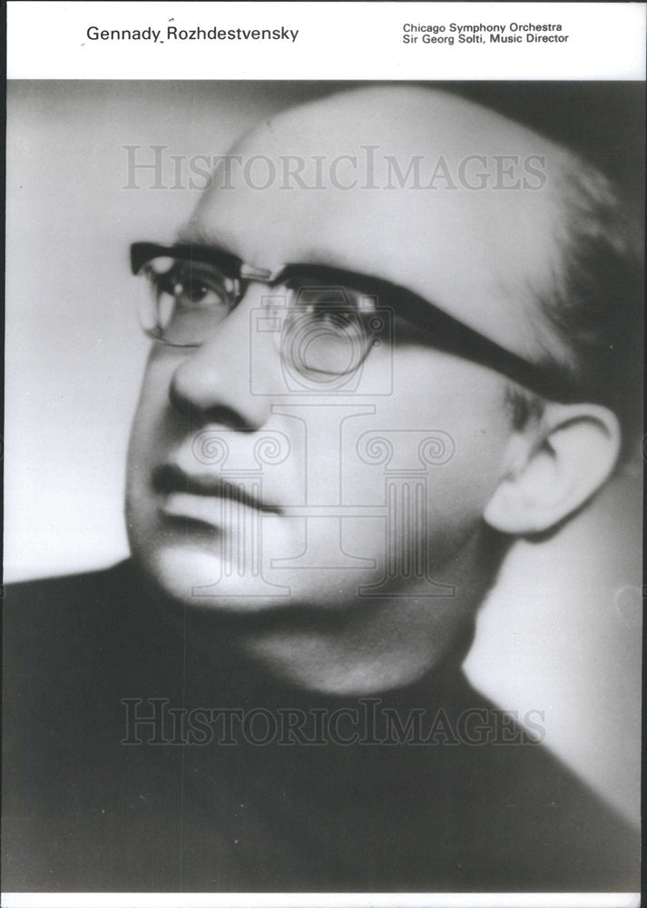 Press Photo Gennady Rozhdestvensky Russian Symphony Orchestra Conductor Music - Historic Images