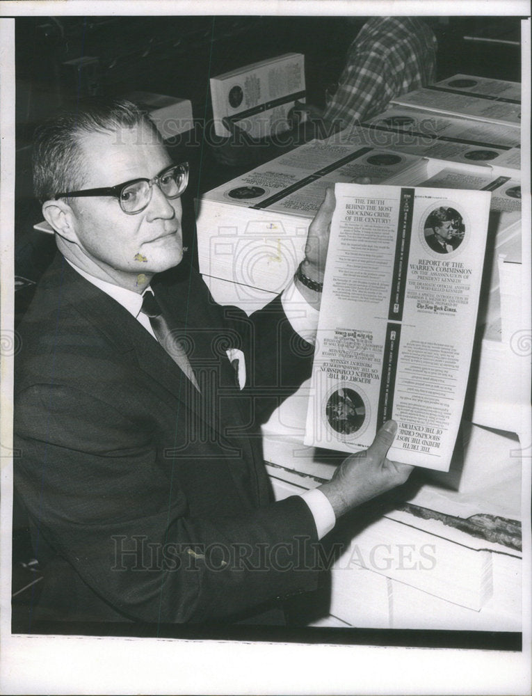 1964 Press Photo John Falvey/W.F. Printing/Book On Assassination John F Kennedy - Historic Images