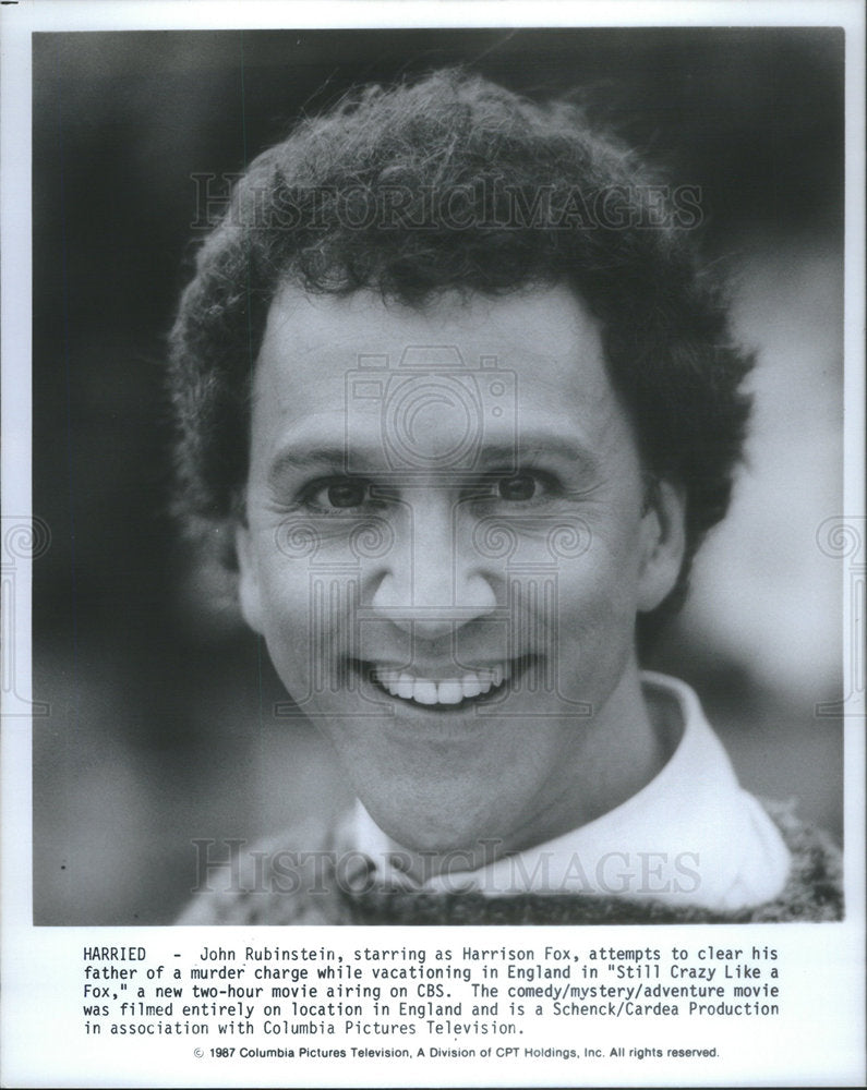 1987 Press Photo Actor John Rubinstein in "Still Crazy Like a Fox." - Historic Images