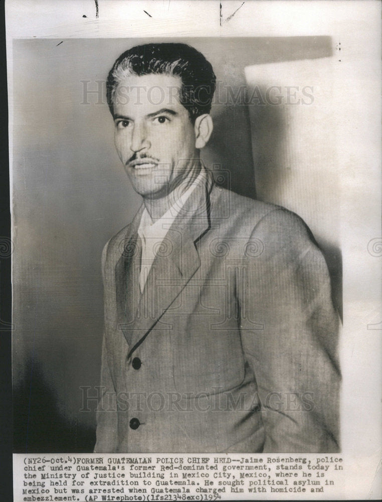 1954 Press Photo Jaime Rosenberg, police chief under Guatemala - Historic Images