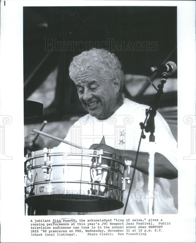 Press Photo Tito Puente King Salsa JVC Newport Jazz Festival PBS Premiere Public - Historic Images