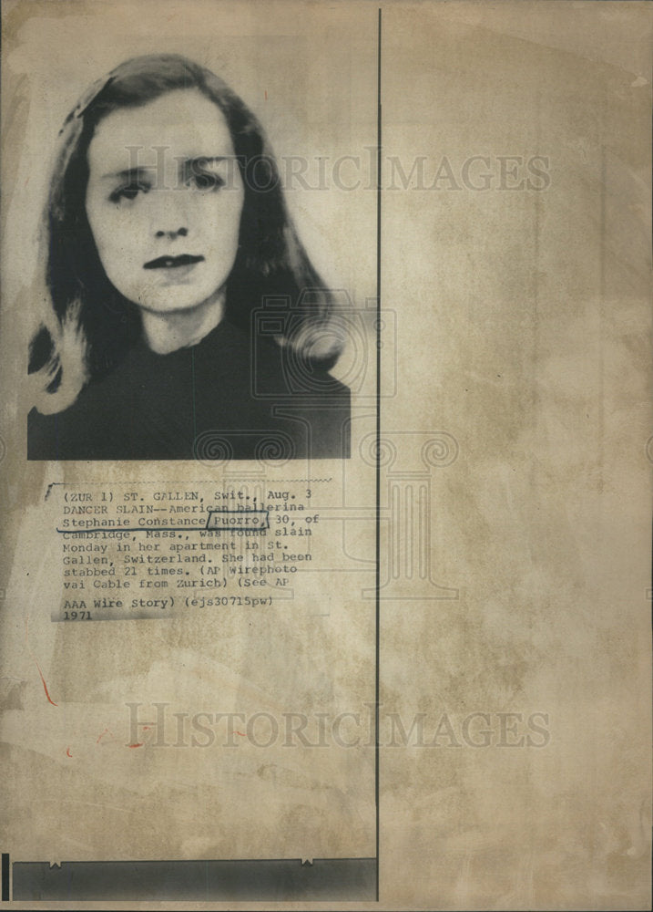 1971 American Ballerina Stephanie Constance Puorro was found slain. - Historic Images