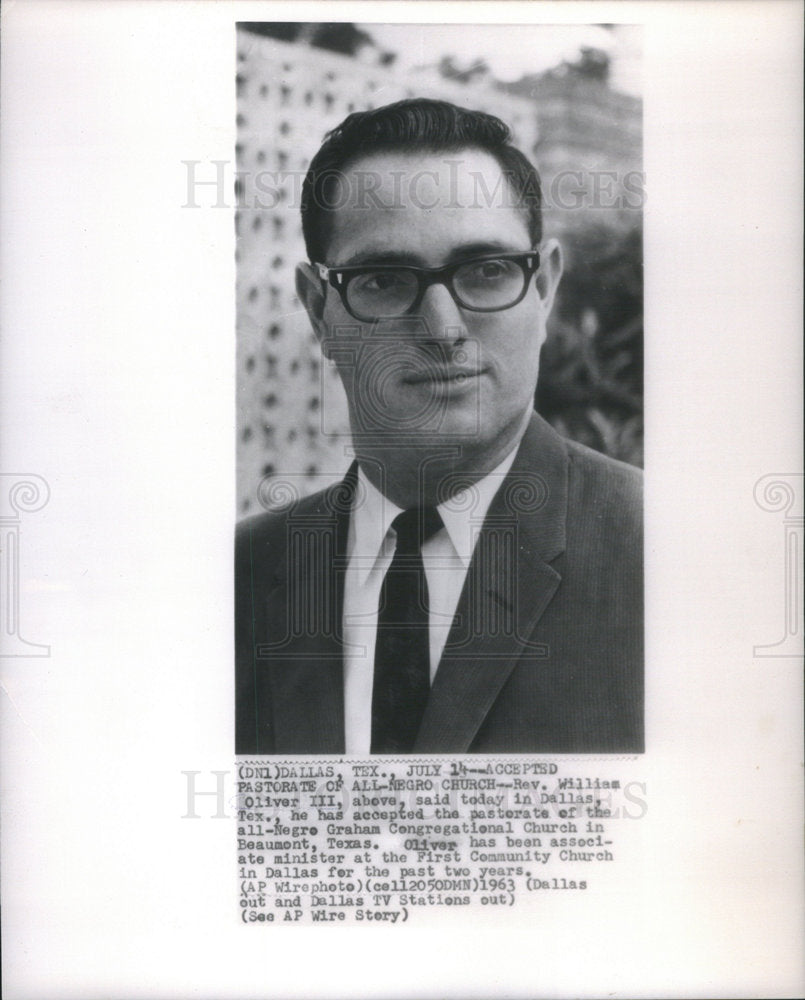 1963 Press Photo Rev. William Oliver III - Historic Images