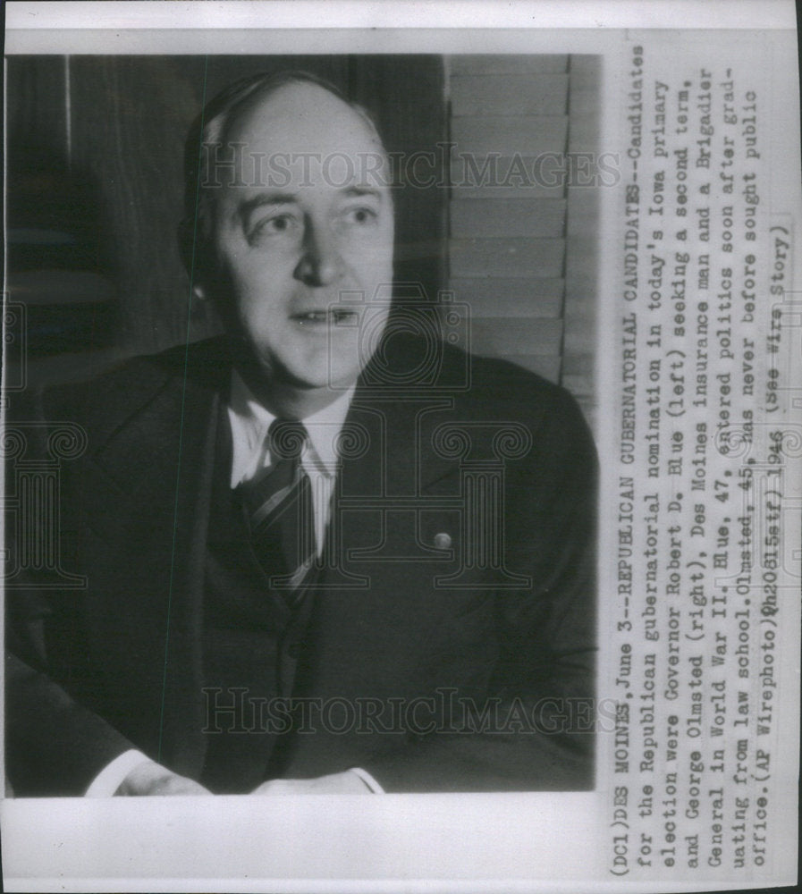 1946 Governor Robert Blue Des Moniee Brigade World War II Republic - Historic Images
