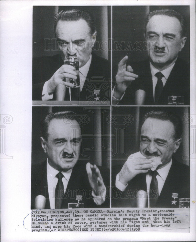 1959 Press Photo Anastas Mikoyan Soviet Deputy Prime Minister Politician - Historic Images