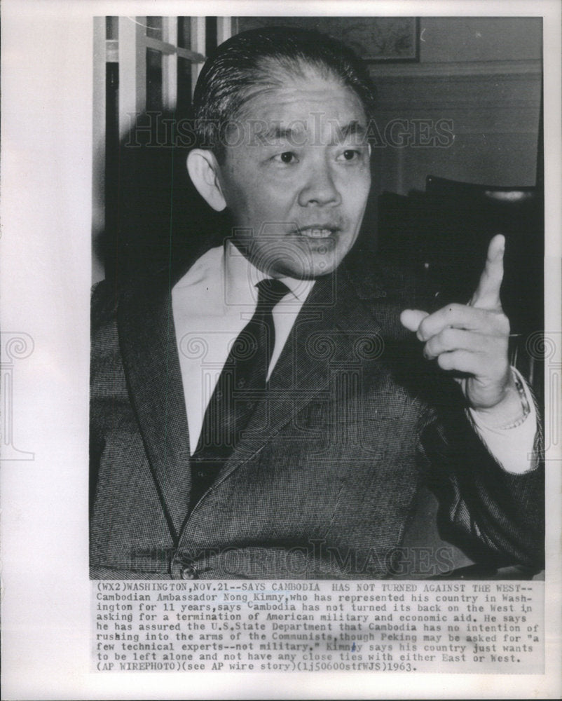 1963 Cambodian Ambassador Nong Kimny - Historic Images
