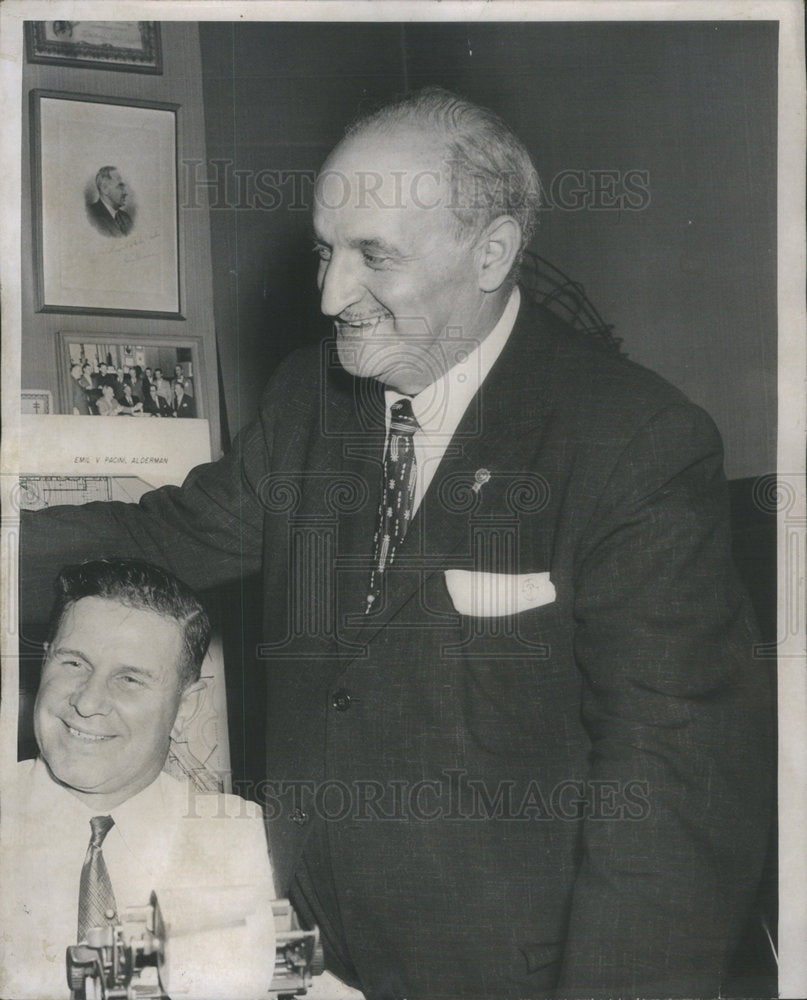 1957 Press Photo Emil V. Pacini, Alderman of the Tenth Ward, Chicago - Historic Images