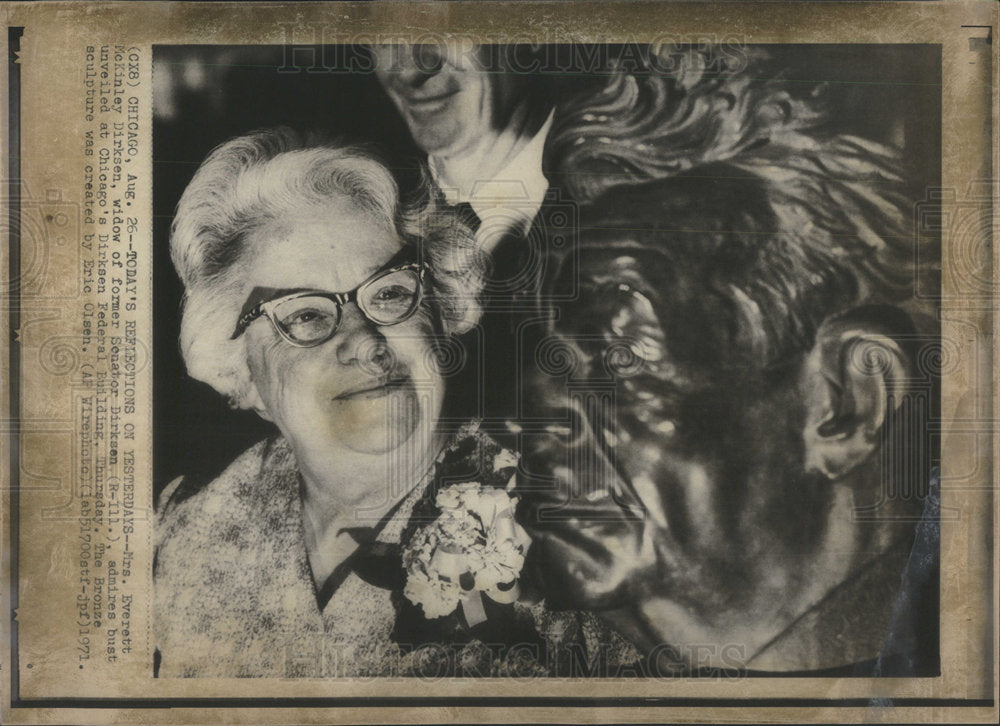 1971 Press Photo Mrs. Everett McKinley Dirksen, widow of former Senator Dirksen - Historic Images