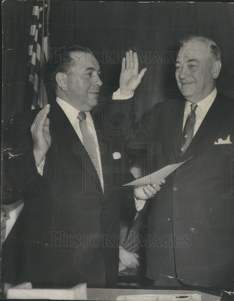 1954 Press Photo Country Board President Daniel Ryan Dan Jr Daley Administer - Historic Images