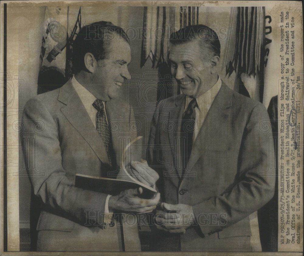 1973 Press Photo R. Heath Larry, Chairman of the Committee - Historic Images