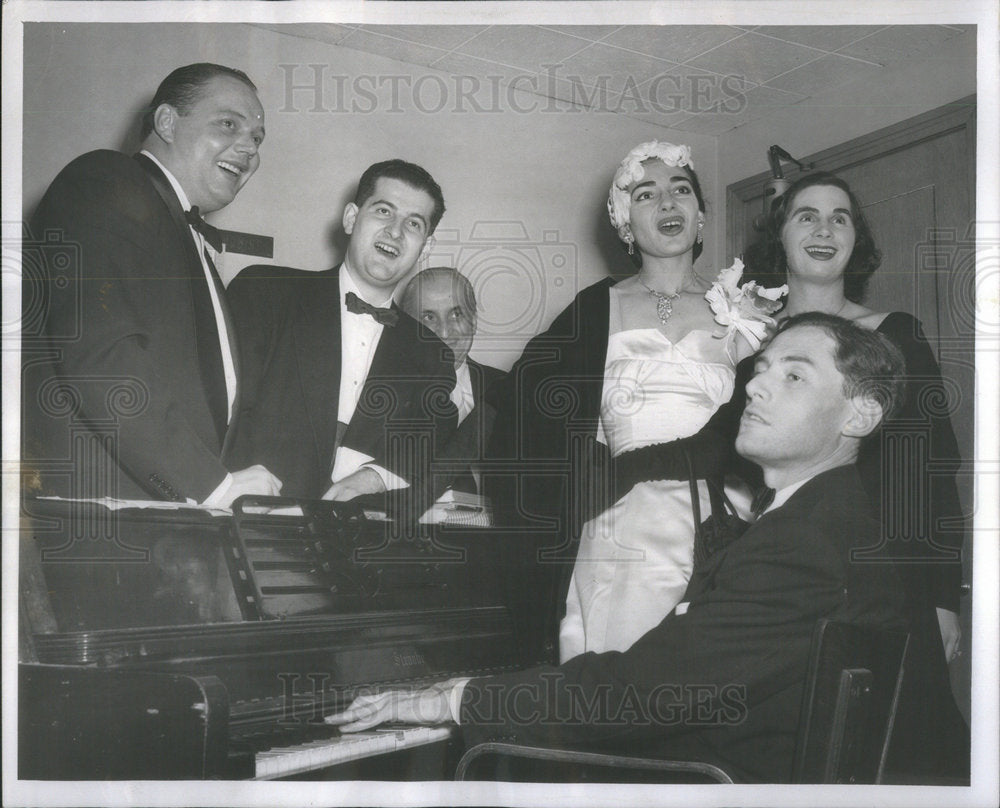 1955 Press Photo Laurence White Andrew Foldind Giovanni Battsita Meneghini Piano - Historic Images