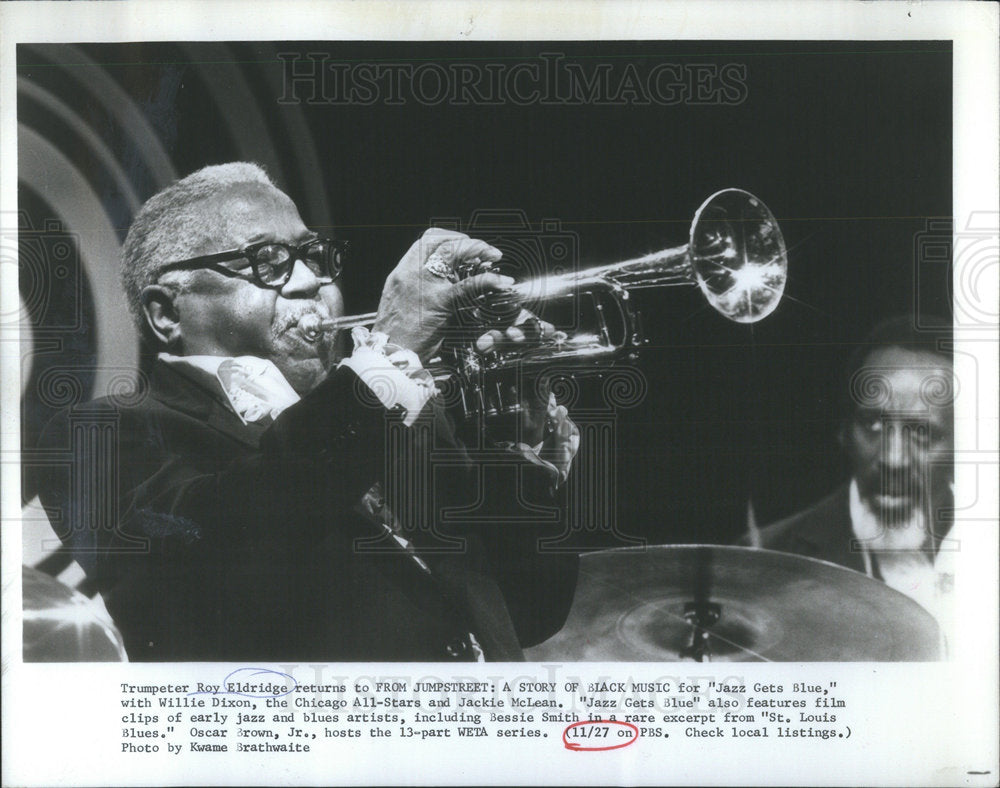 1980 Press Photo Roy Eldridge Trumpeter Instrumenter - Historic Images