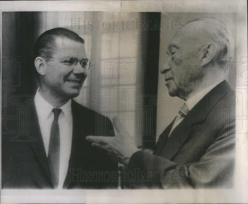 1963 West German Chancellor Konrad Adenauer Robert McNamara Victory - Historic Images