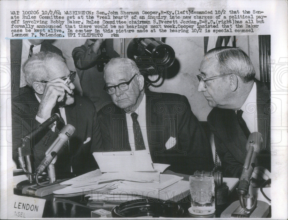 1964 Sen John Sherman Cooper Politician - Historic Images