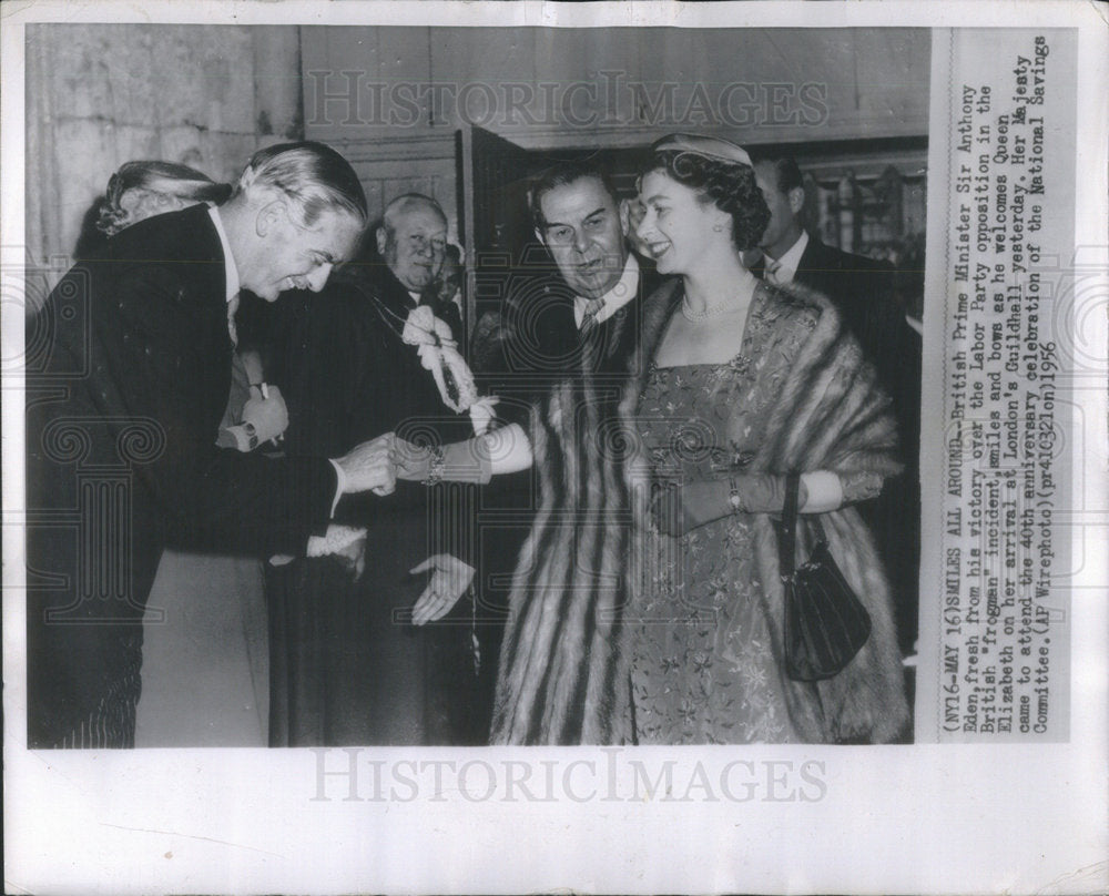 1956 Press Photo Prime Minister Sir Anthony Eden National Savings Committee - Historic Images