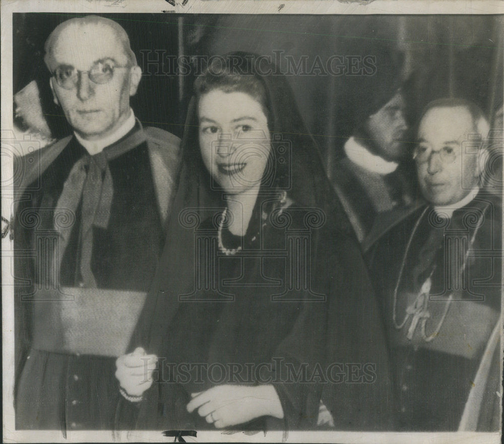 1951 Press Photo Princess Elizabeth Visits the pope Frderico Callori di Vignale - Historic Images