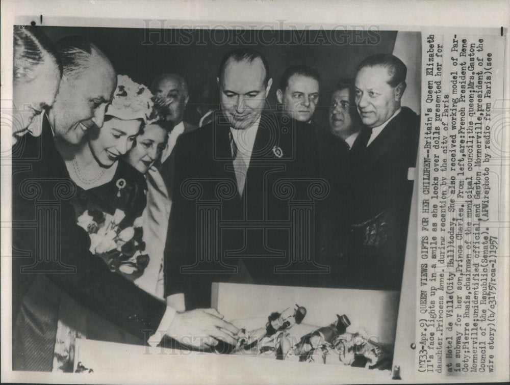 1957 Britain&#39;s Queen Elizabeth Receiving Gifts For Her Children - Historic Images