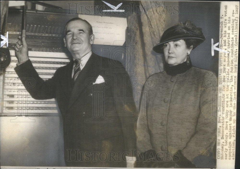 1937 Jeremiah T Mahoney Democratic Candidate - Historic Images