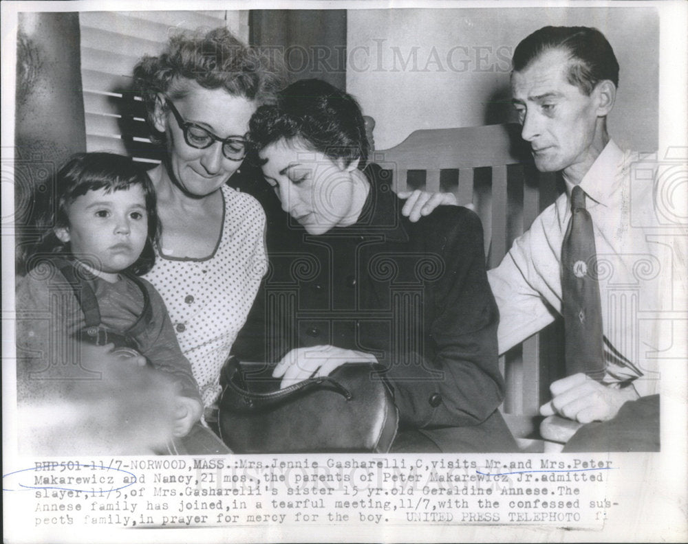 1954 Press Photo MR MRS PETER MAKAREWICZ MRS. JENNIE GASHERELLI NANCY - Historic Images