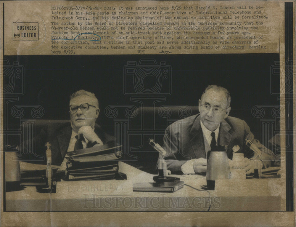 1974 Francis J. Dunleavy American Telecommunication Executive - Historic Images