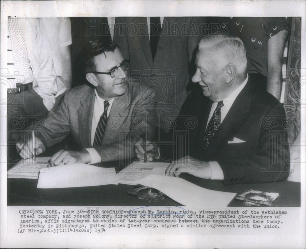 1954 Joseph M Larkin VP Bethlehem Steel Company - Historic Images